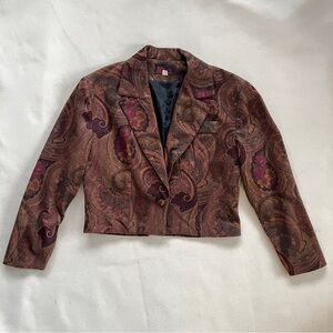 Vintage Paisley Cropped Western Blazer
